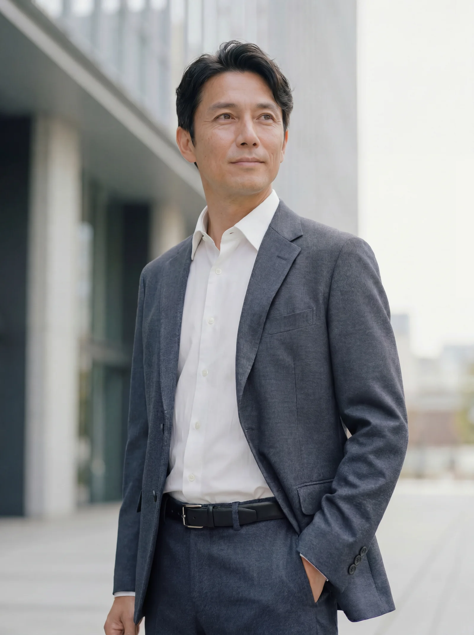 白シャツ合わせのセットアップ