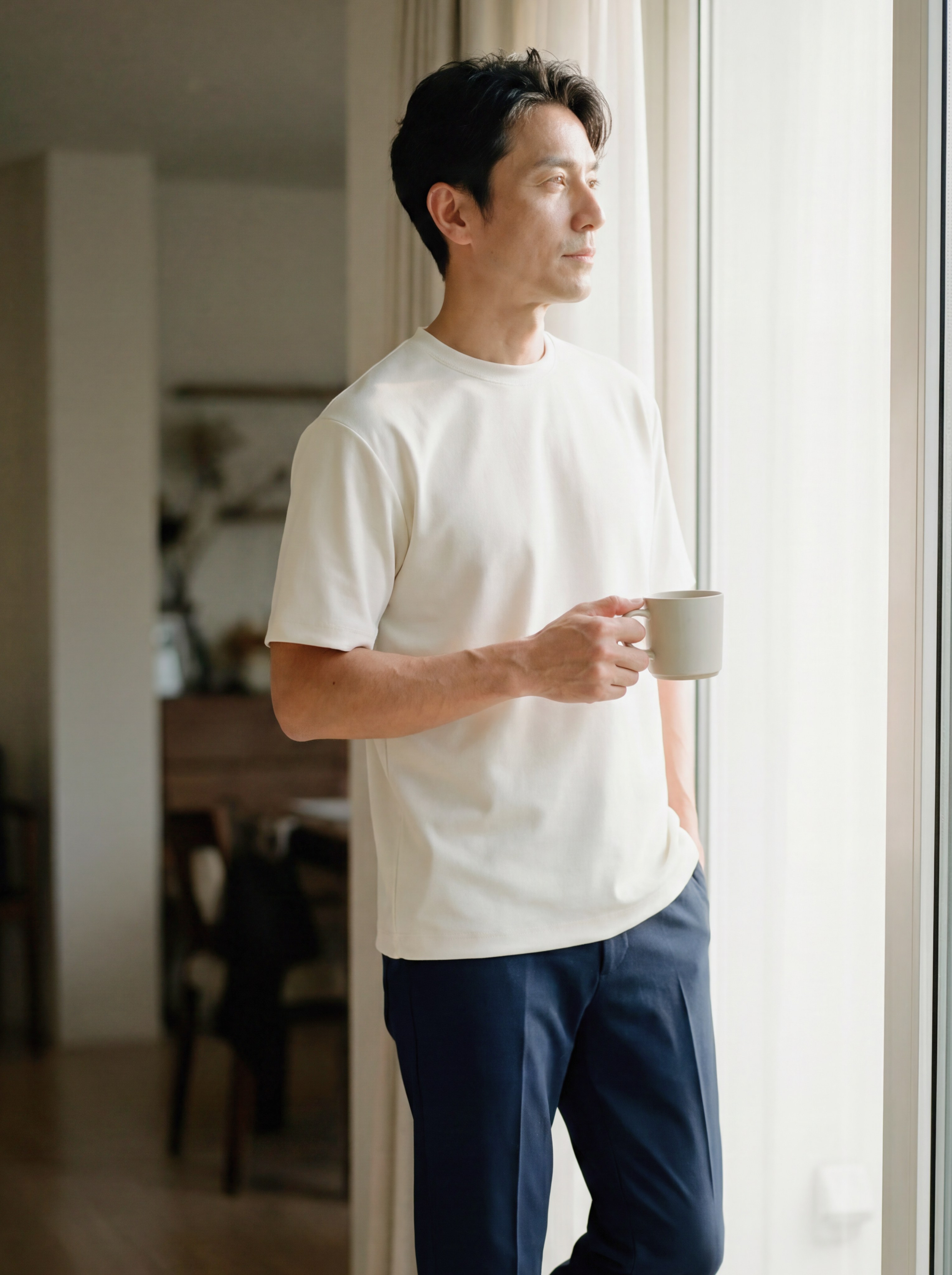 朝から清潔に見える一枚を