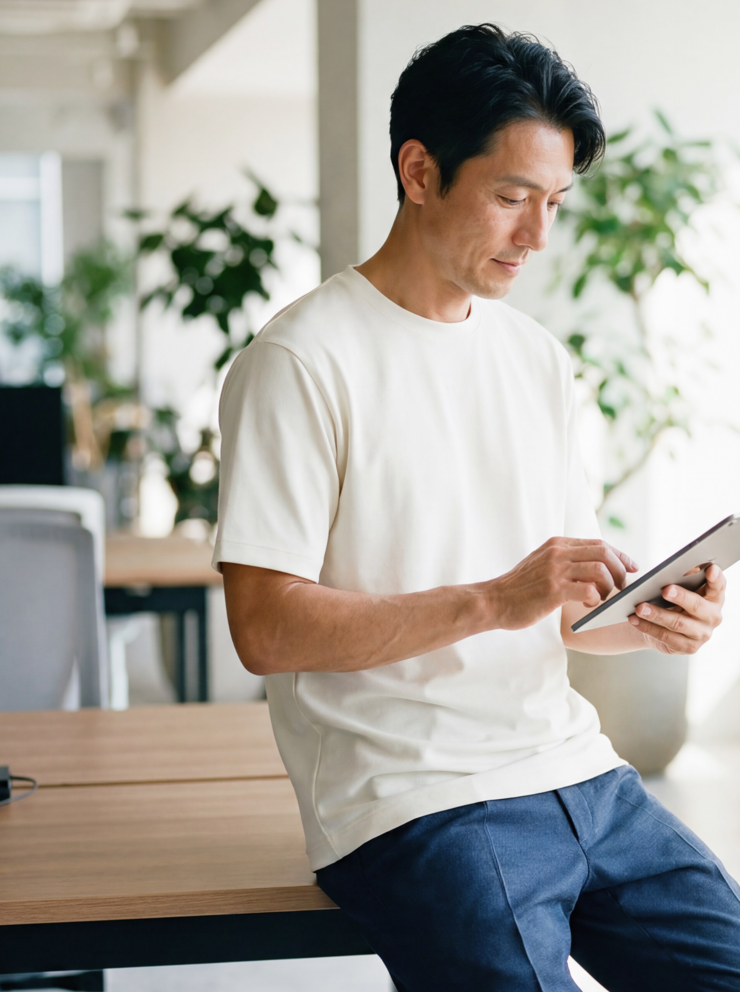 汗をかいた後の商談前にも